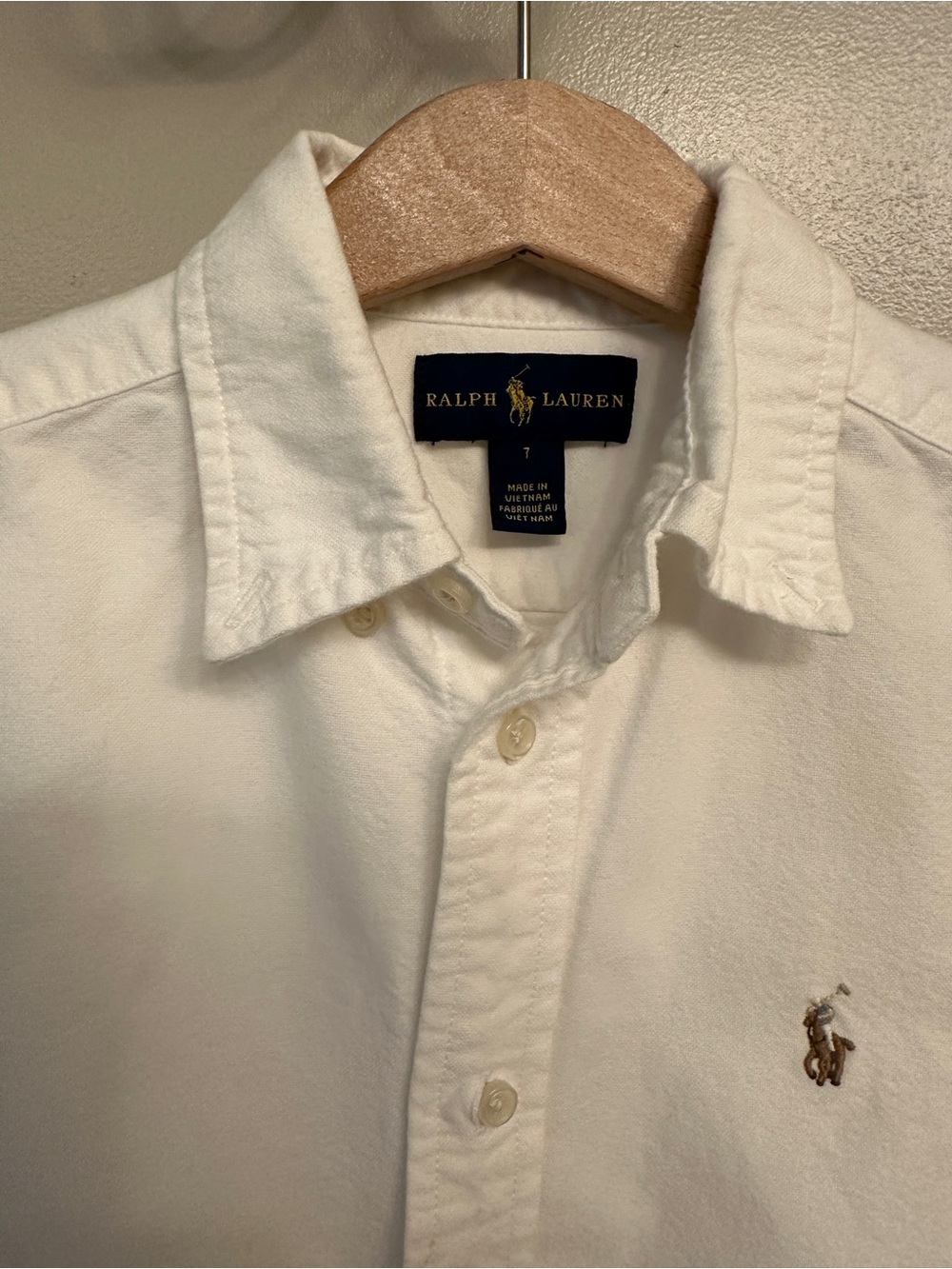 Ralph Lauren White Kids Oxford Button-Down Shirt with Pony Logo - Picture 2 of 3